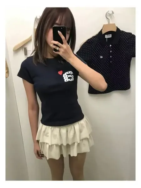 Aeae Polka Dot Gray Polo Shirt - 20
