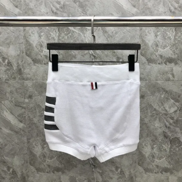 Thom Browne 4-Bar Stripe Waffle Knit Shorts White - 22