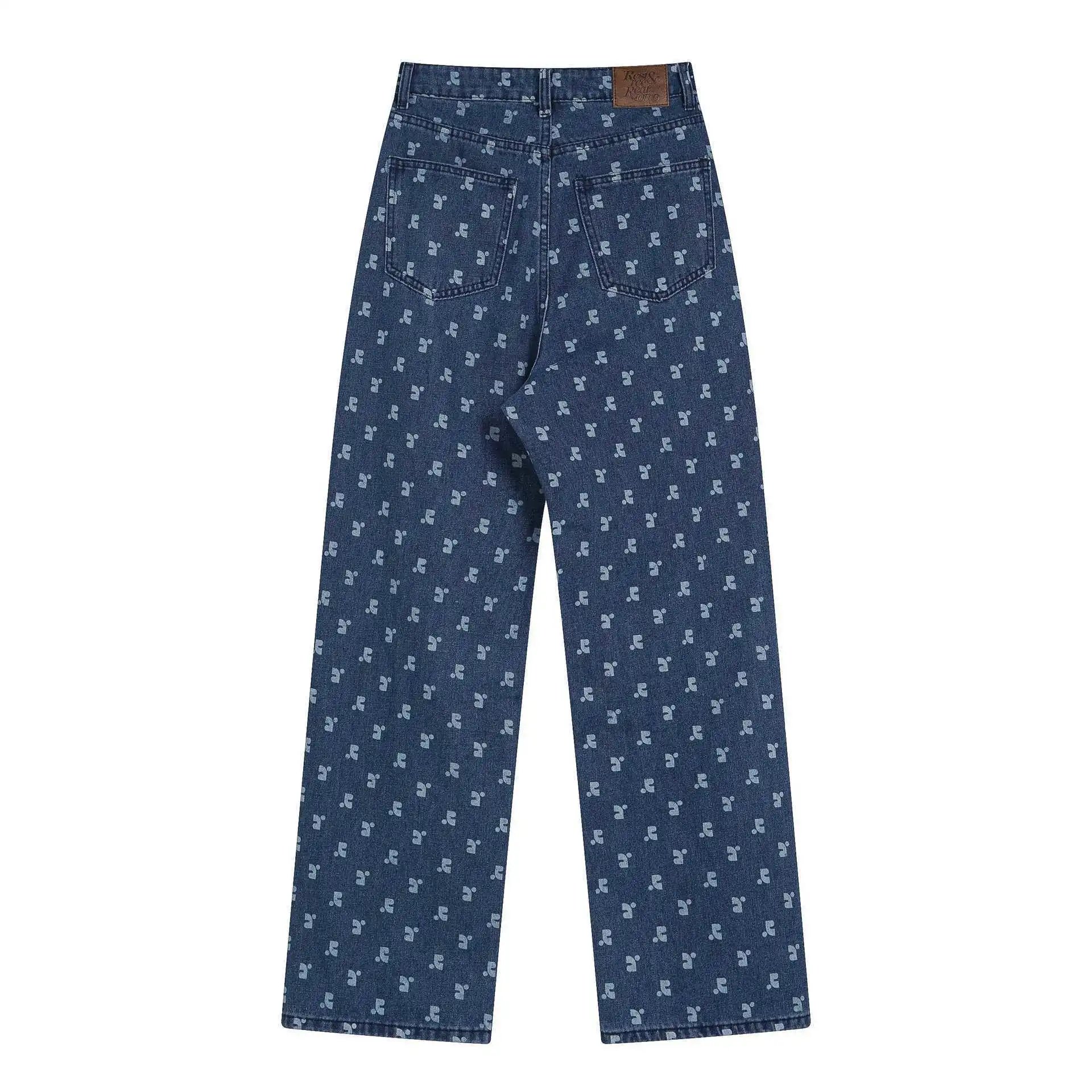 Gallery Dept. Printed Wide-Leg Jeans Brown - 7