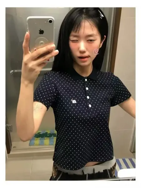 Aeae Polka Dot Gray Polo Shirt - 28