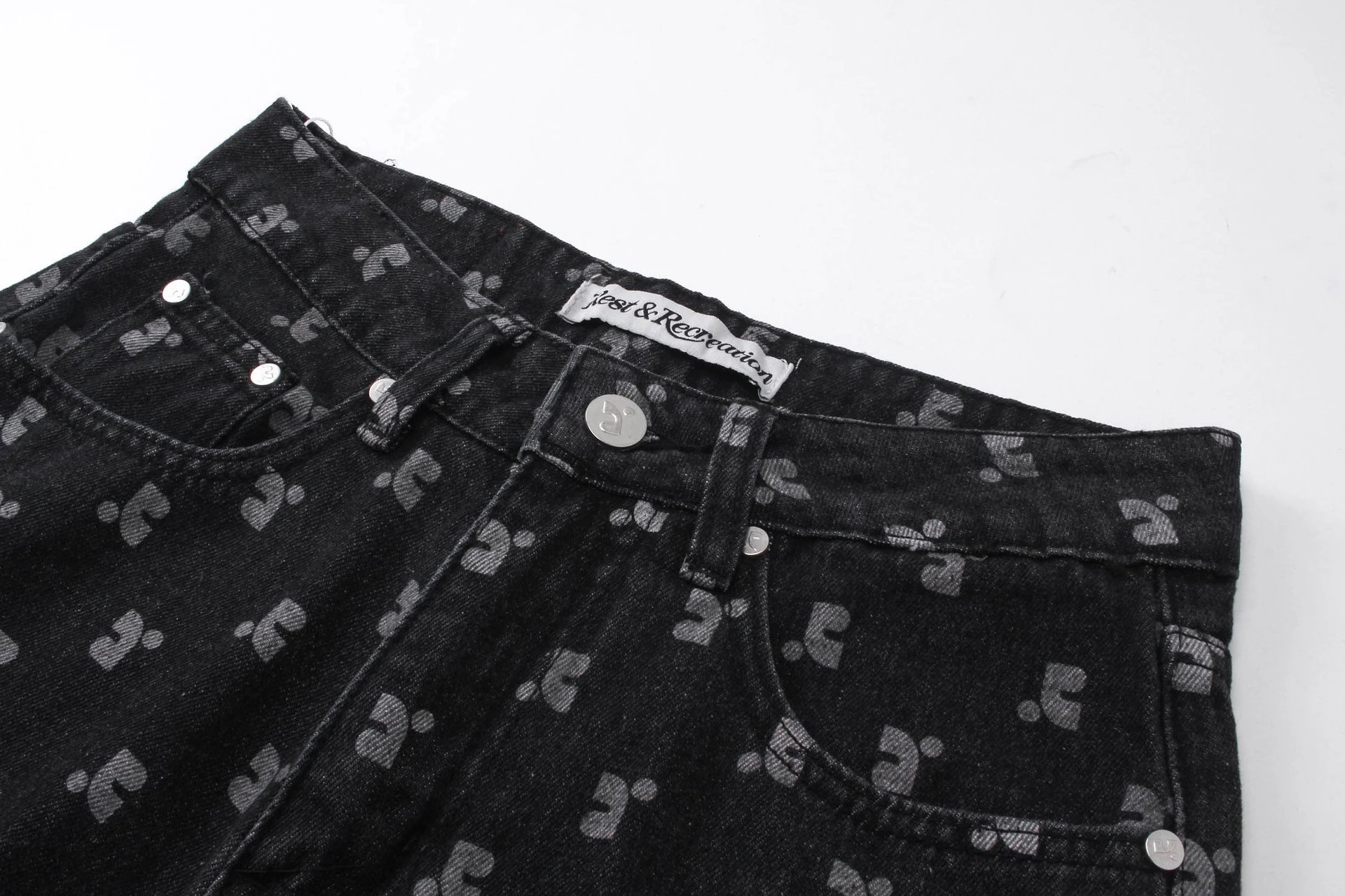 Gallery Dept. Printed Wide-Leg Jeans Brown - 14