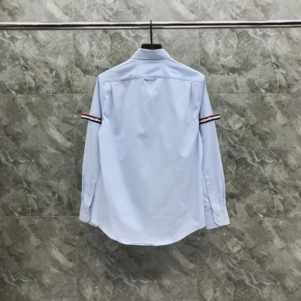 Thom Browne Classic White Shirt with 4-Bar Stripe Sleeve Detail - 16