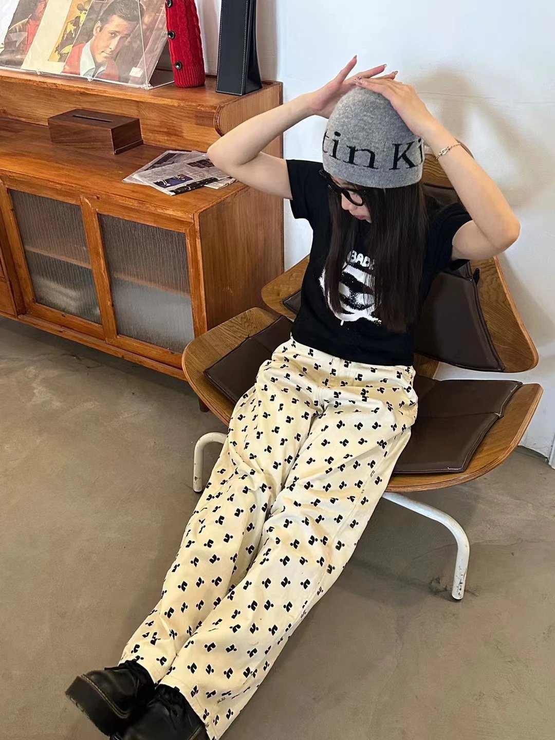 Gallery Dept. Printed Wide-Leg Jeans Brown - 30