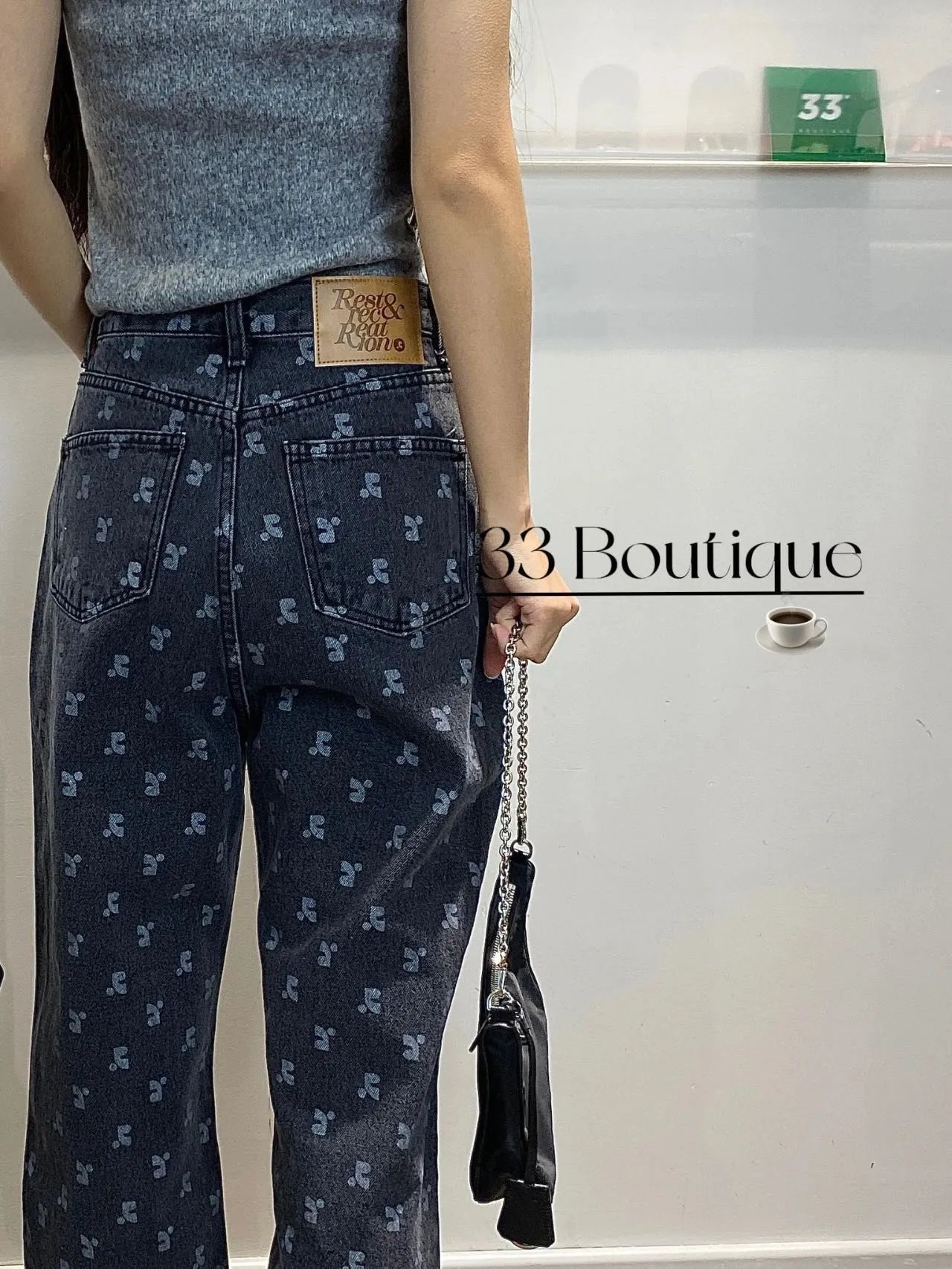 Gallery Dept. Printed Wide-Leg Jeans Brown - 36