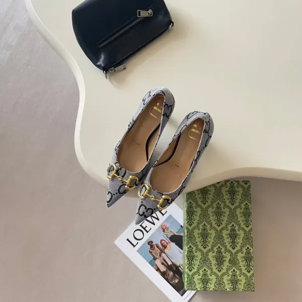 Gucci Horsebit 1955 Pointed-Toe Pumps Black Leather - 6