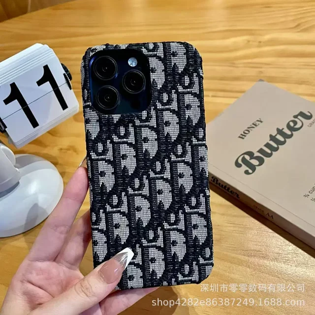 Dior Phone Cases Embroidered Oblique Monogram Fabric Case product detail image 3