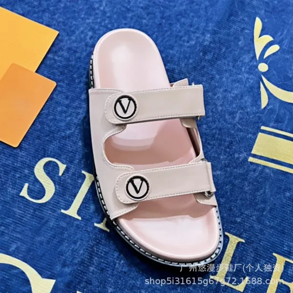 Louis Vuitton Monogram Denim Slide Sandals Light Blue - 9