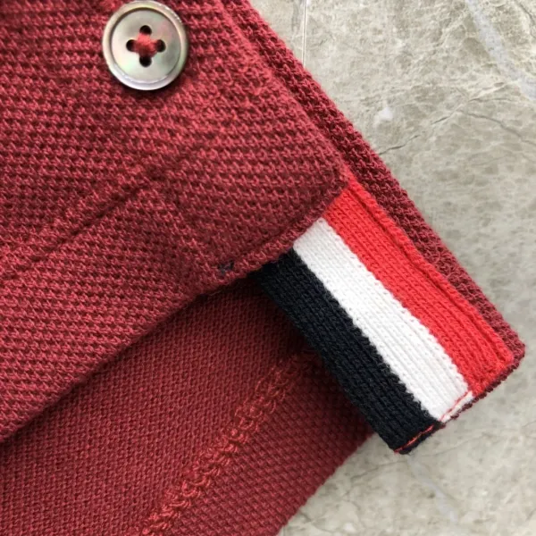 Thom Browne 4-Bar Stripe Ribbed T-Shirt Burgundy - 43