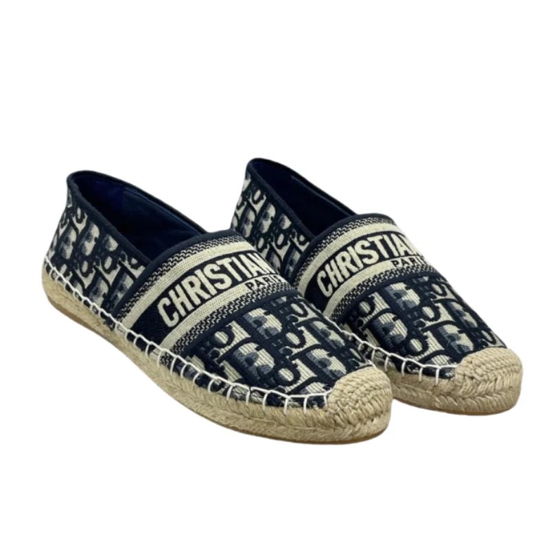 Dior Casual Shoes Canvas Espadrille Slip-On Flats with Braided Jute Soles image 5