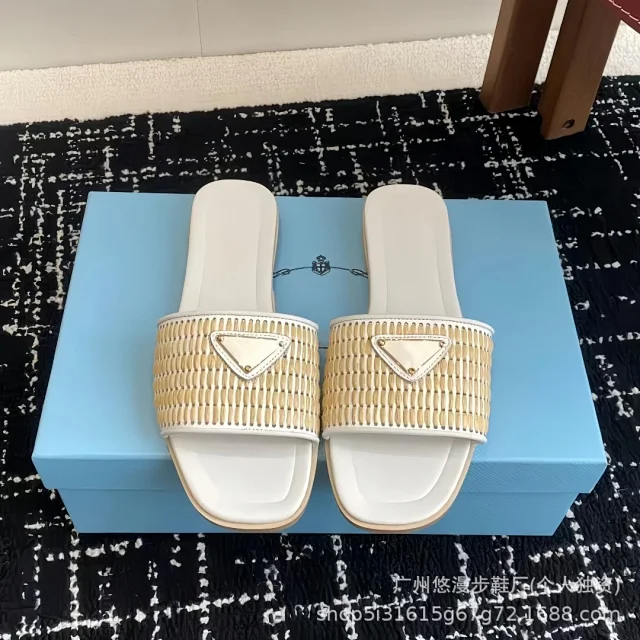Unbranded Sandals Woven square-toe slide with triangle appliqué product detail image 2