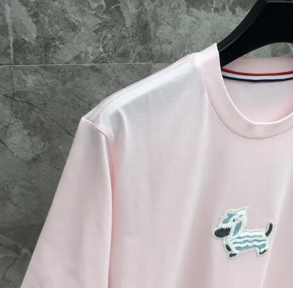 Thom Browne Pink Dog Embroidered T-Shirt - 28