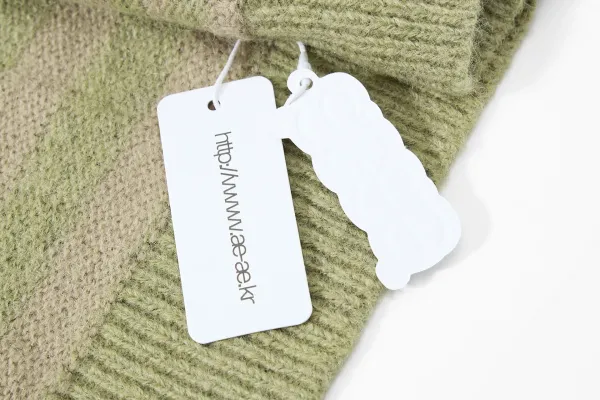 Design Striped Cropped Hoodie in Sage Green and Beige - 17