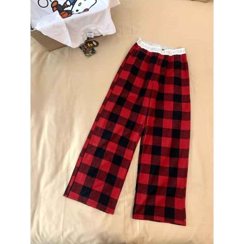 Hollister Buffalo Plaid Flannel Pajama Pants Red Black