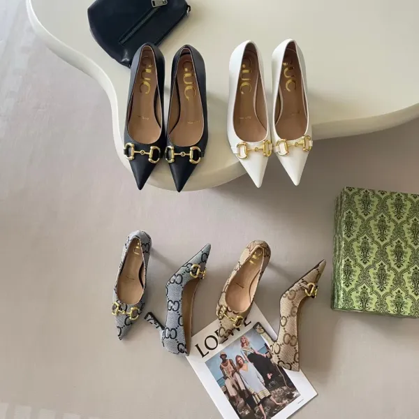 Gucci Horsebit 1955 Pointed-Toe Pumps Black Leather - 3
