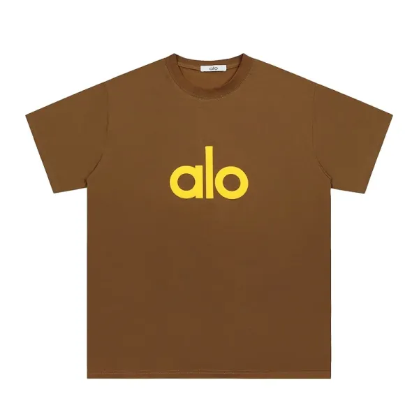 Alo Yoga Logo Graphic Brown T-Shirt - 1