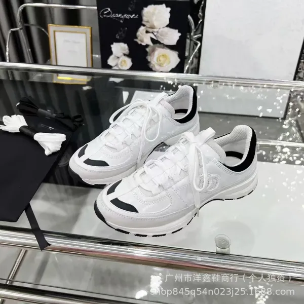 Chanel CC Logo Chunky Sneakers Gold Pink Beige Multicolor Sneakers - 30