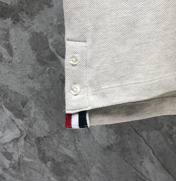 Thom Browne 4-Bar Stripe Cotton T-Shirt Beige T-Shirt - 9