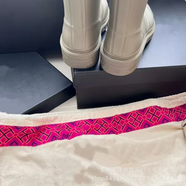 Chanel Rain Boots Black with CC Logo Rubber Knee-High Boots - 33