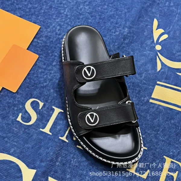 Louis Vuitton Monogram Denim Slide Sandals Light Blue - 19