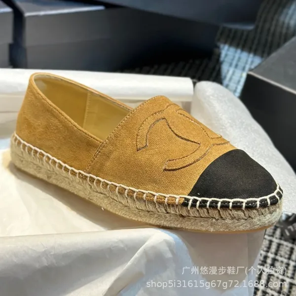 Chanel CC Logo Quilted Espadrille Loafers Black and White - 47