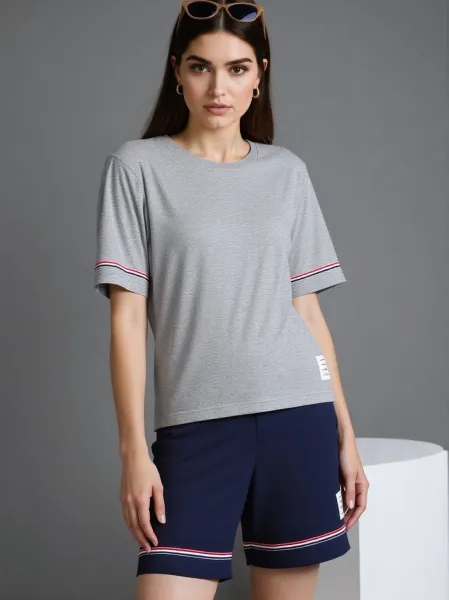 Thom Browne Classic Four-Bar Stripe Navy T-Shirt - 3
