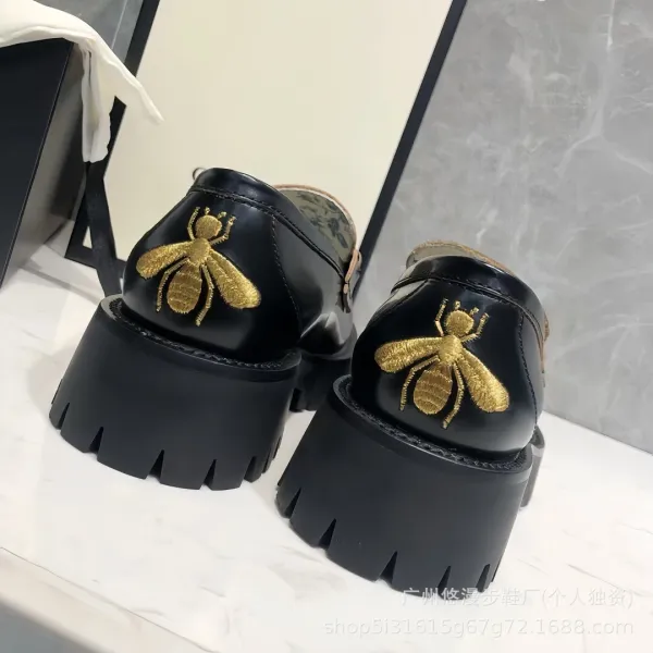 Gucci Horsebit Loafer Black Chunky Platform Leather Loafers - 6