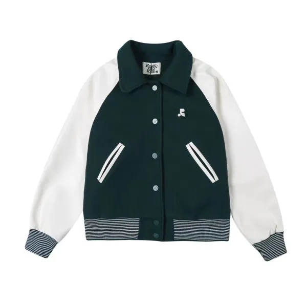 Saint Tears Rest & Recreation Brown Leather-Sleeve Varsity Jacket - 6