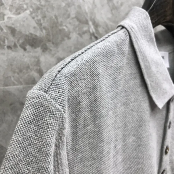 Thom Browne Classic Four-Bar Stripe Gray Polo - 26