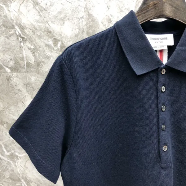 Thom Browne Classic Four-Bar Stripe Gray Polo - 32