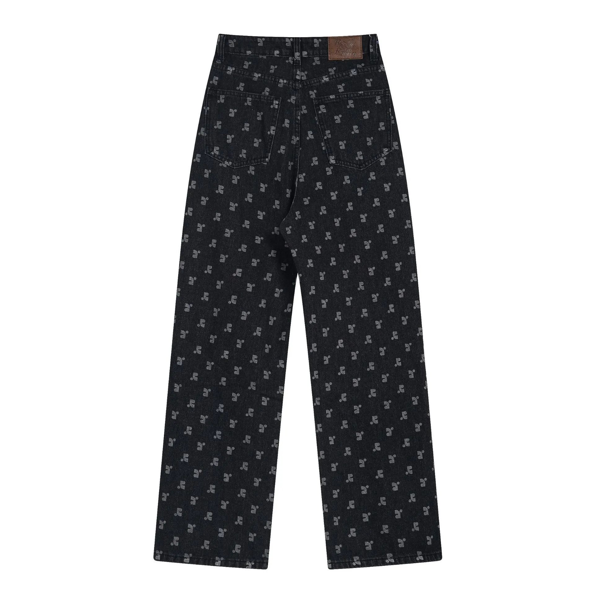 Gallery Dept. Printed Wide-Leg Jeans Brown - 9