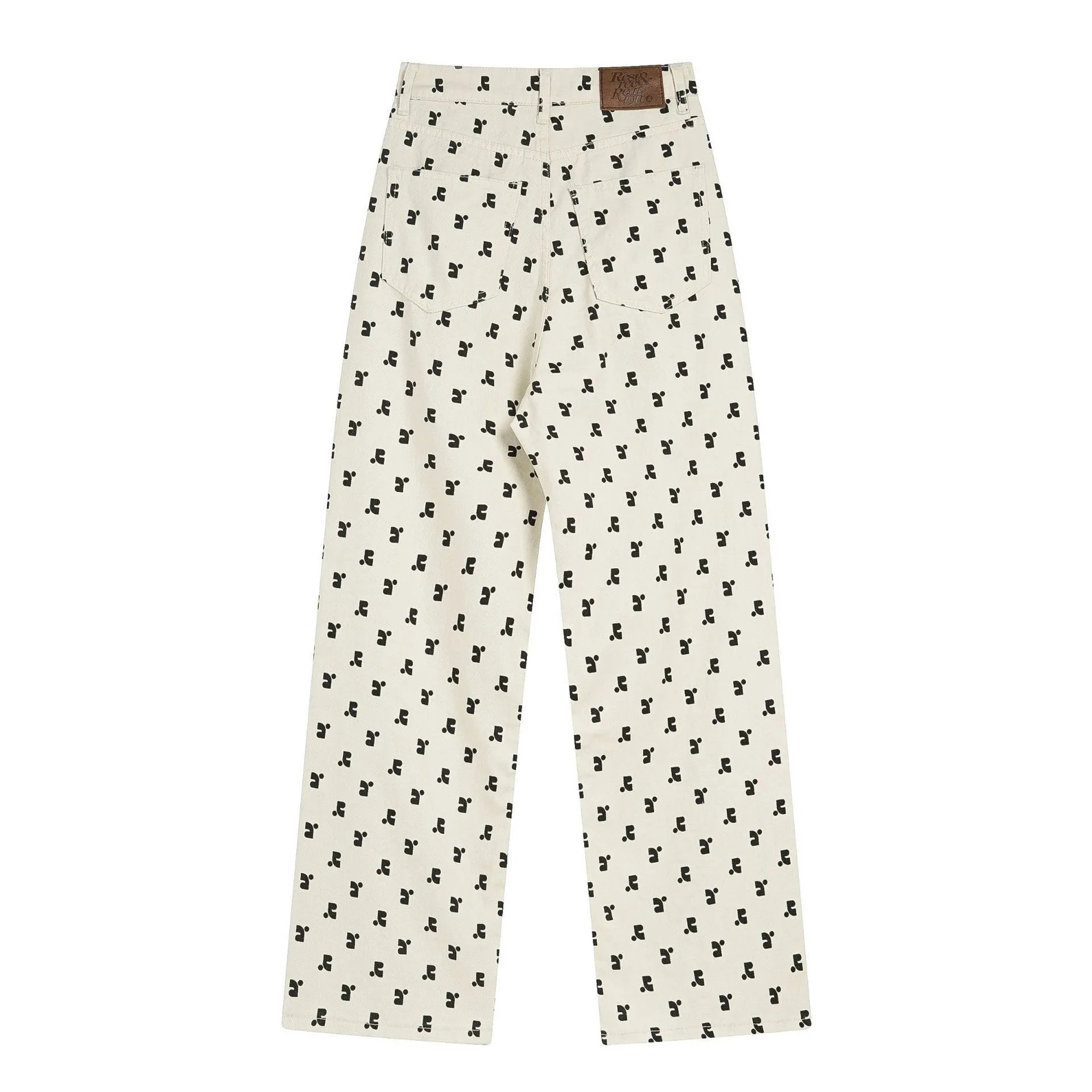 Gallery Dept. Printed Wide-Leg Jeans Brown - 13