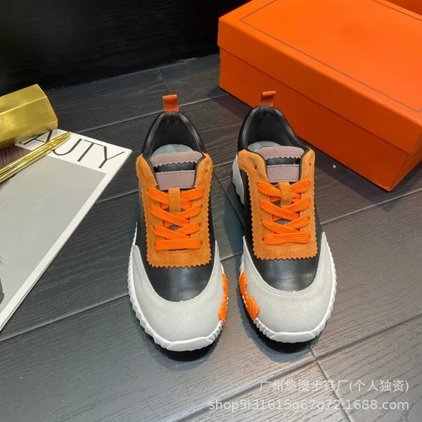 Hermès Oran Sneaker Black Orange Gray Sneakers - 6