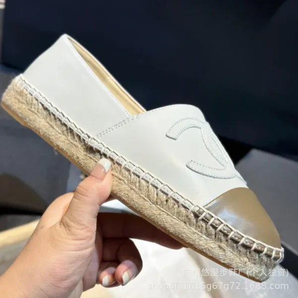 Chanel CC Logo Quilted Espadrille Loafers Black and White - 42