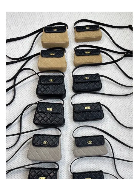 Saint Tears Quilted Two-Tone Crossbody Bag Black Beige - 16