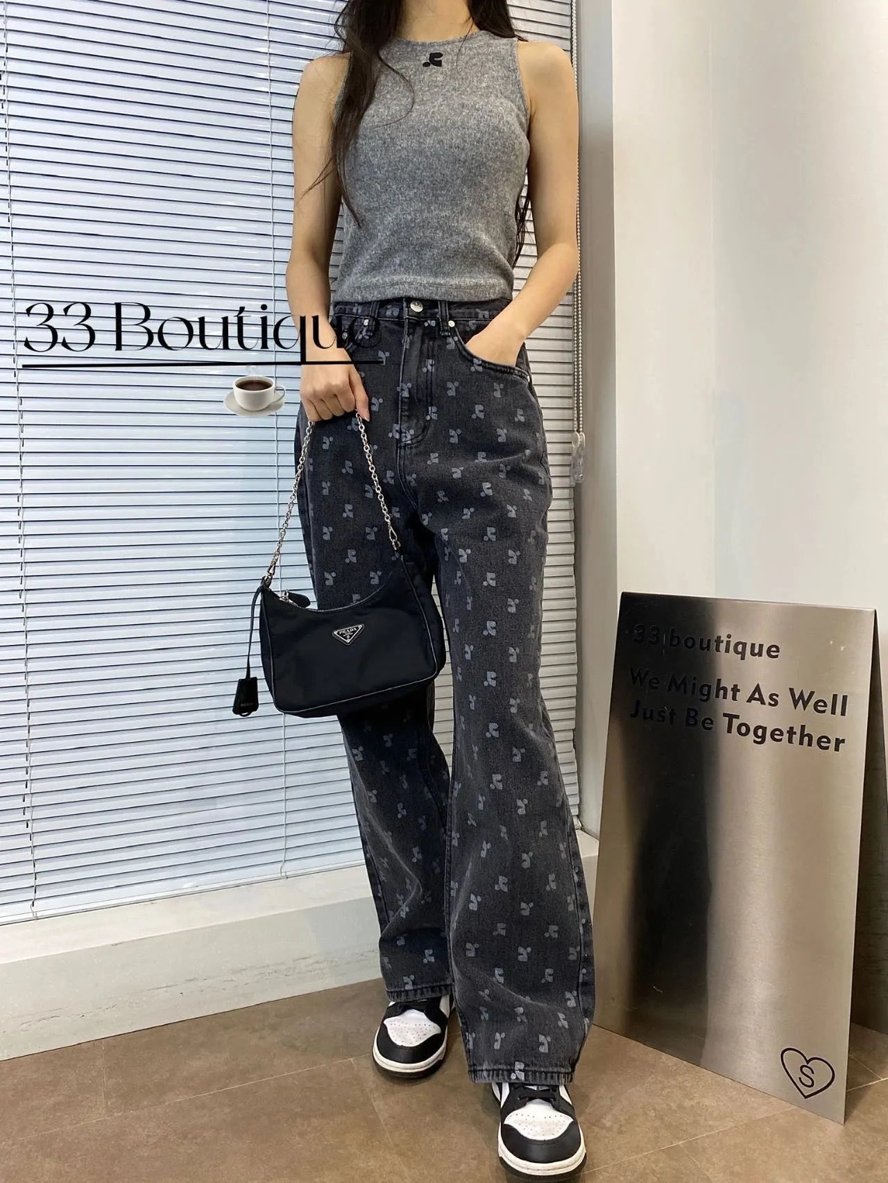 Gallery Dept. Printed Wide-Leg Jeans Brown - 38