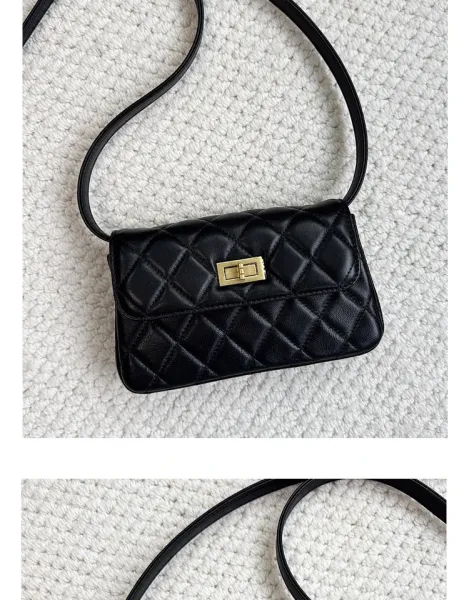 Saint Tears Quilted Two-Tone Crossbody Bag Black Beige - 20