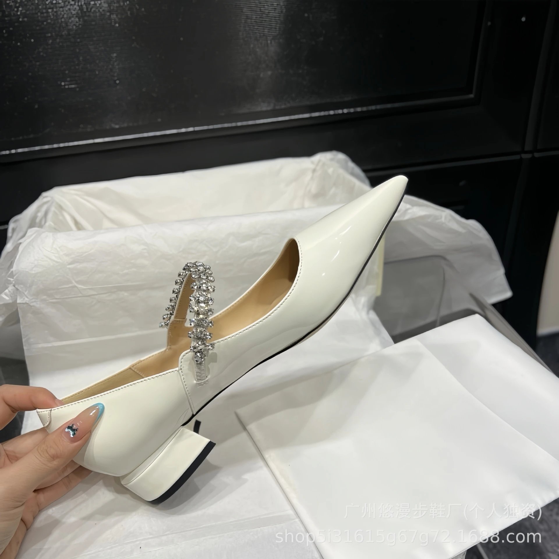 White Block Heel