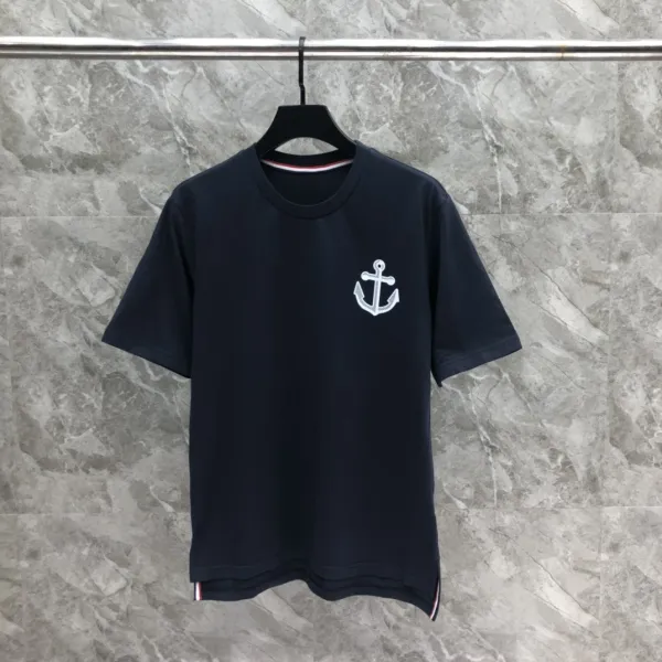 Thom Browne Anchor Embroidered Navy T-Shirt - 21