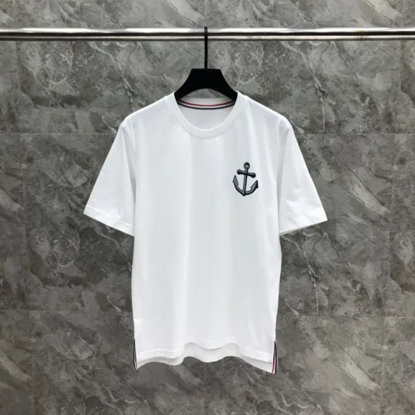 Thom Browne Anchor Embroidered Navy T-Shirt - 35