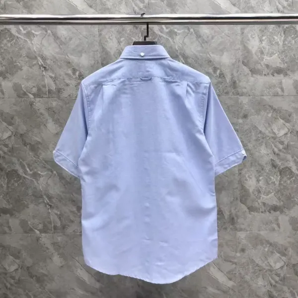 Thom Browne Short-Sleeve Oxford Shirt Light Blue - 27