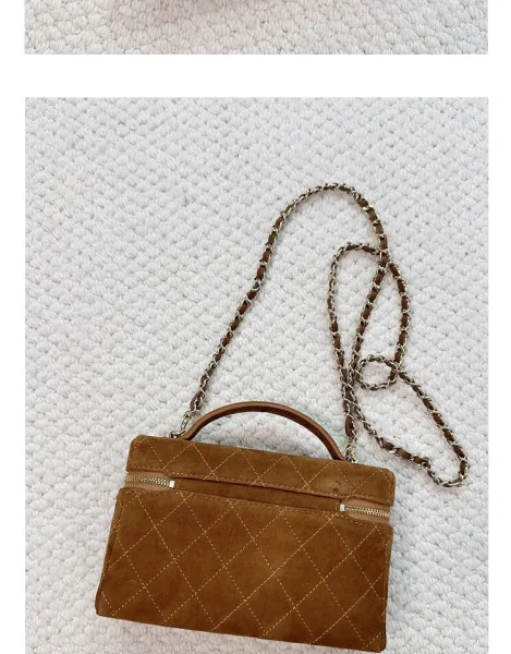 Chanel Mini Vanity Case Black Velvet Chain Bag - 15