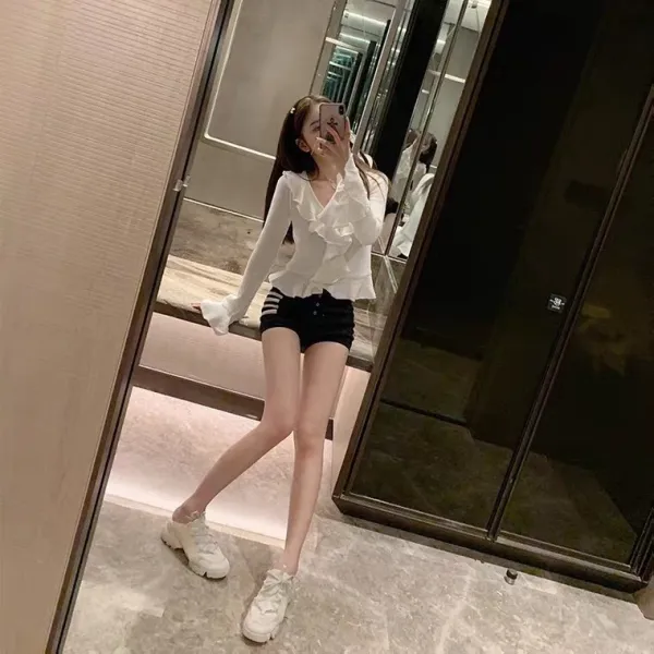 Thom Browne 4-Bar Stripe Waffle Knit Shorts White - 11