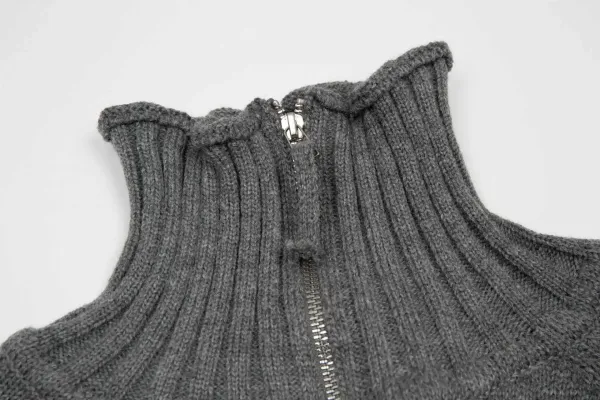 Matin Kim Logo Knit Turtleneck Sweater Gray - 14
