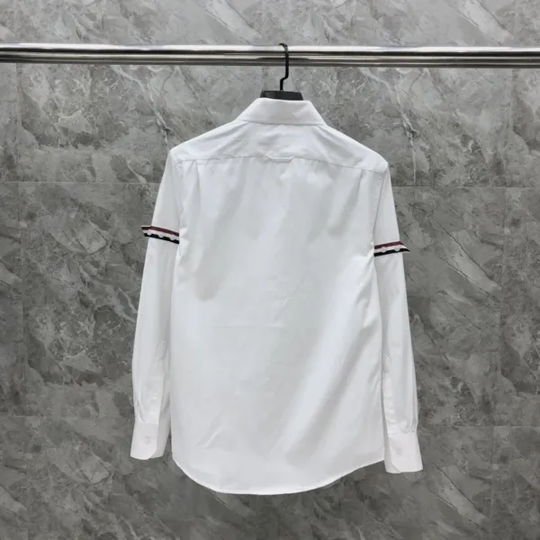 Thom Browne Classic White Shirt with 4-Bar Stripe Sleeve Detail - 14