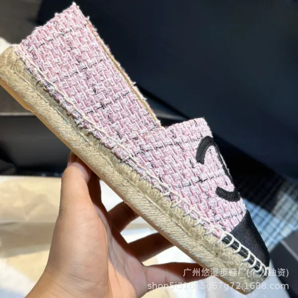 Chanel CC Logo Quilted Espadrille Loafers Black and White - 11