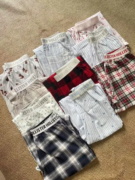 Design Heart-Print Striped Sleep Shorts White/Blue - 5
