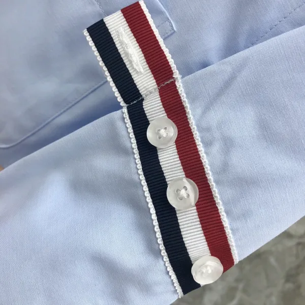 Thom Browne Classic White Shirt with 4-Bar Stripe Sleeve Detail - 22