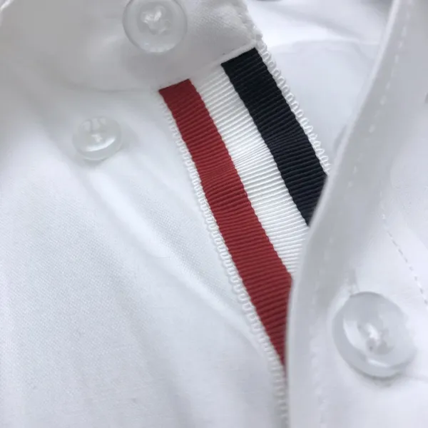 Thom Browne Classic White Shirt with 4-Bar Stripe Sleeve Detail - 27