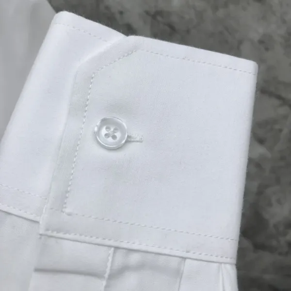 Thom Browne Classic White Shirt with 4-Bar Stripe Sleeve Detail - 29