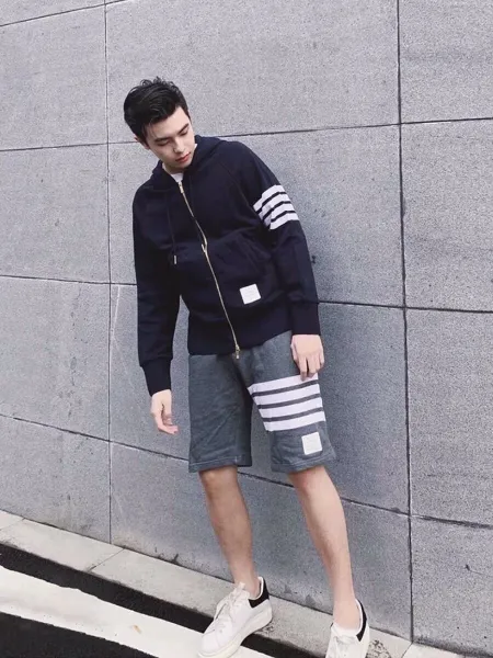 Thom Browne Four-Bar Stripe Black Sweatshorts - 5